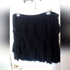 Black ruffle skirt